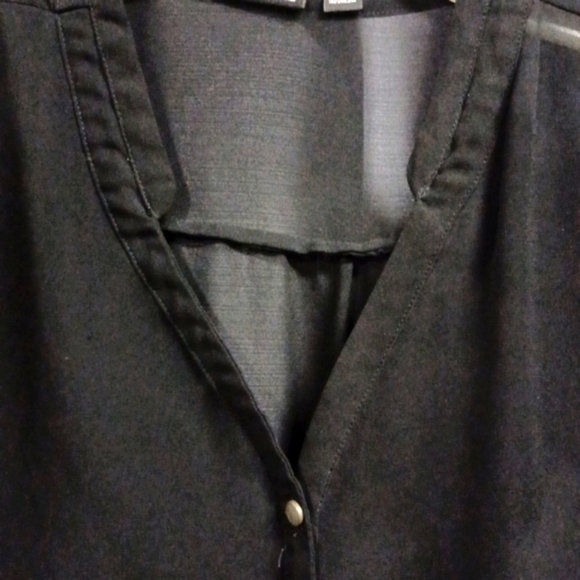 🙋A.N.A. sheer black blouse, button down front design S XL good condition - Picture 6 of 10